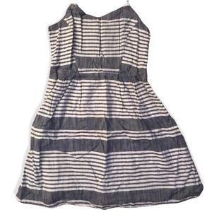 blue and white striped dress with spaghetti straps